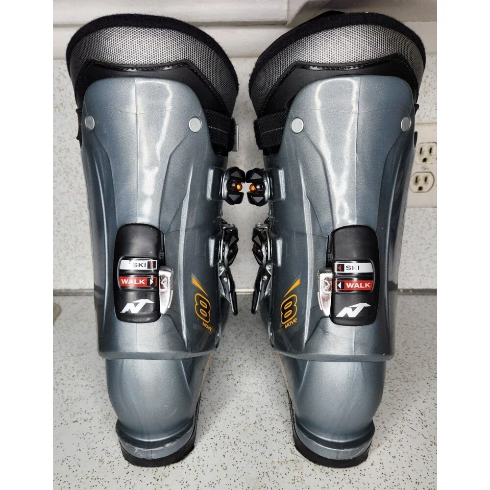 Nordica 28.5 Easy Move 10.5 US Gray Orange Downhill Ski Boots 325mm, Excellent